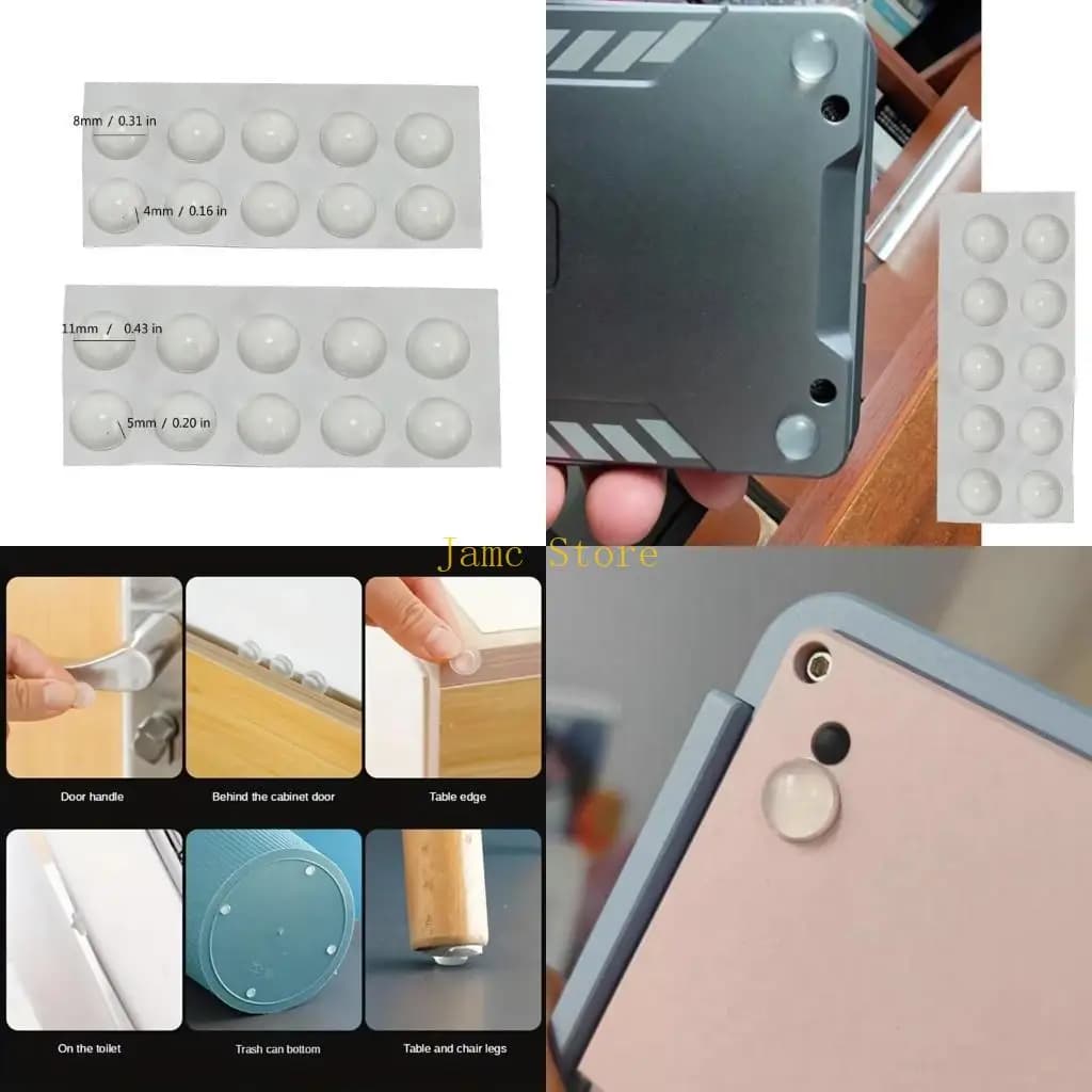 LX0B Tamponi autoadesivi trasparenti Tamponi per porte in silicone Paraurti per armadietti da parete