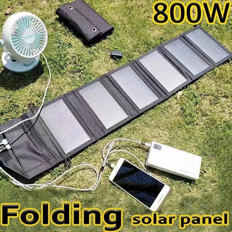 800W Portable Polysilicon Solar Panel Charger USB 5V DC Foldable Solar Panel For Phone Charge Power Bank For Hiking Camping