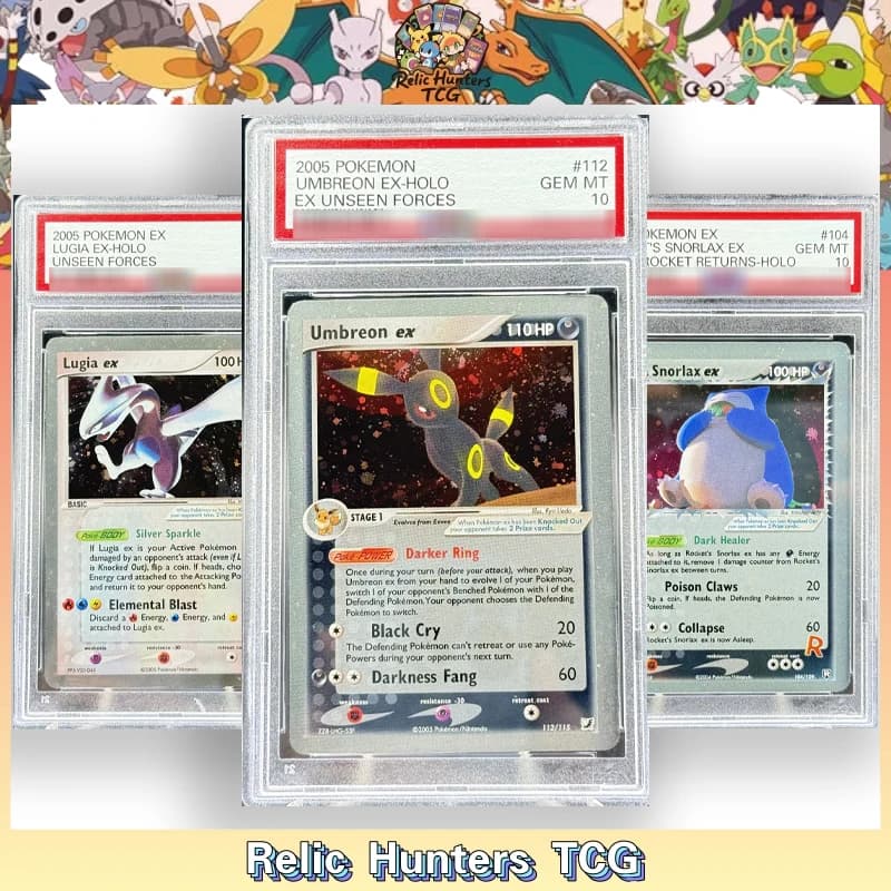 Set di 17 Carte da Collezione PKM EX TEAM ROCKET RETURNSEX Serie 2004, Umbreon Lugia -HOLO 10 Grade P/S/A10, Replica per Collezionisti di Giochi e Hobby