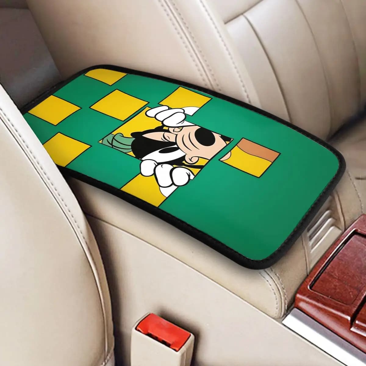Goofy Dog Car Center Console Pillow Pad Car Seat Cover Protector for Decorative Car Accessories Universal Waterproof