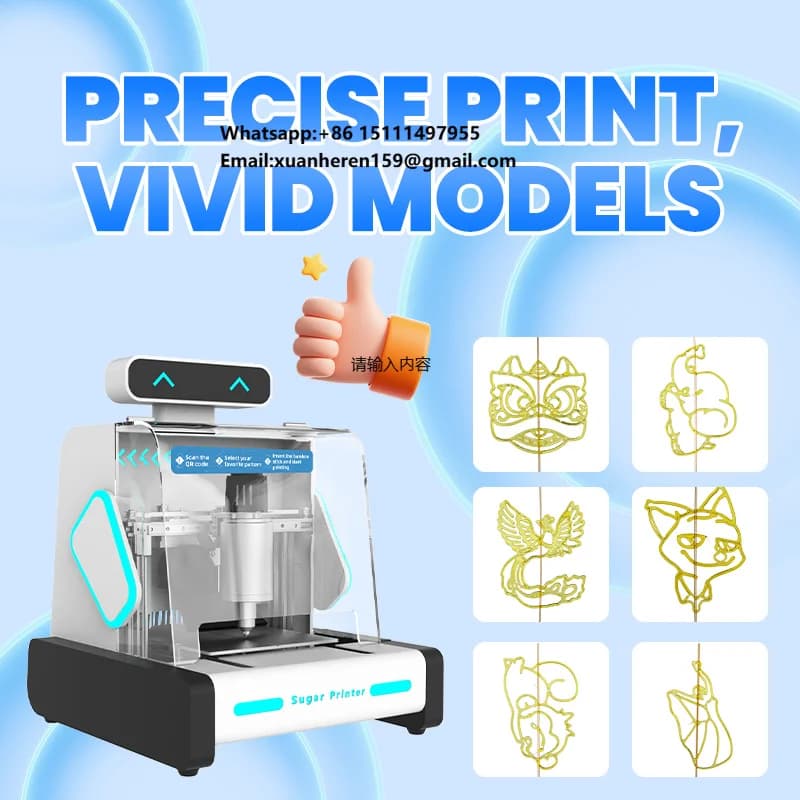 Stampante 3D per Alimenti Personalizzabile con Tecnologia AI Smart, Elettrica, Automatica, Controllata da Android, Facile da Usare, per Decorazioni in Pasta di Zucchero, Panda Technology