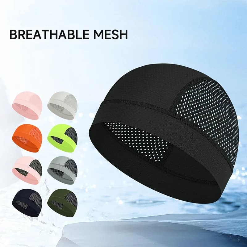 Cappello Interno Traspirante ad Asciugatura Rapida per Casco da Ciclismo, Berretto Sportivo per Escursionismo e Corsa, Assorbe il Sudore Sotto il Casco