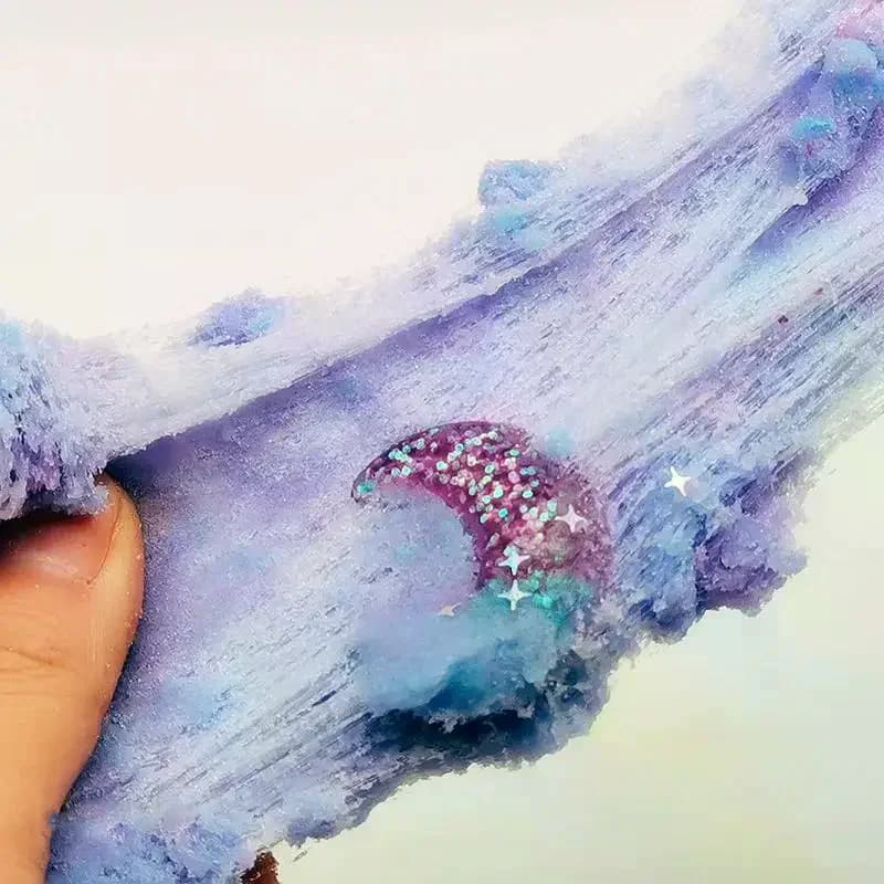 1 Set 60ml Moon Snowflake Mud Diy Decompress Game Toys Slime Kit Cotton Butter Mud Fluffy Putty Non Sediment Colored Clay Toy