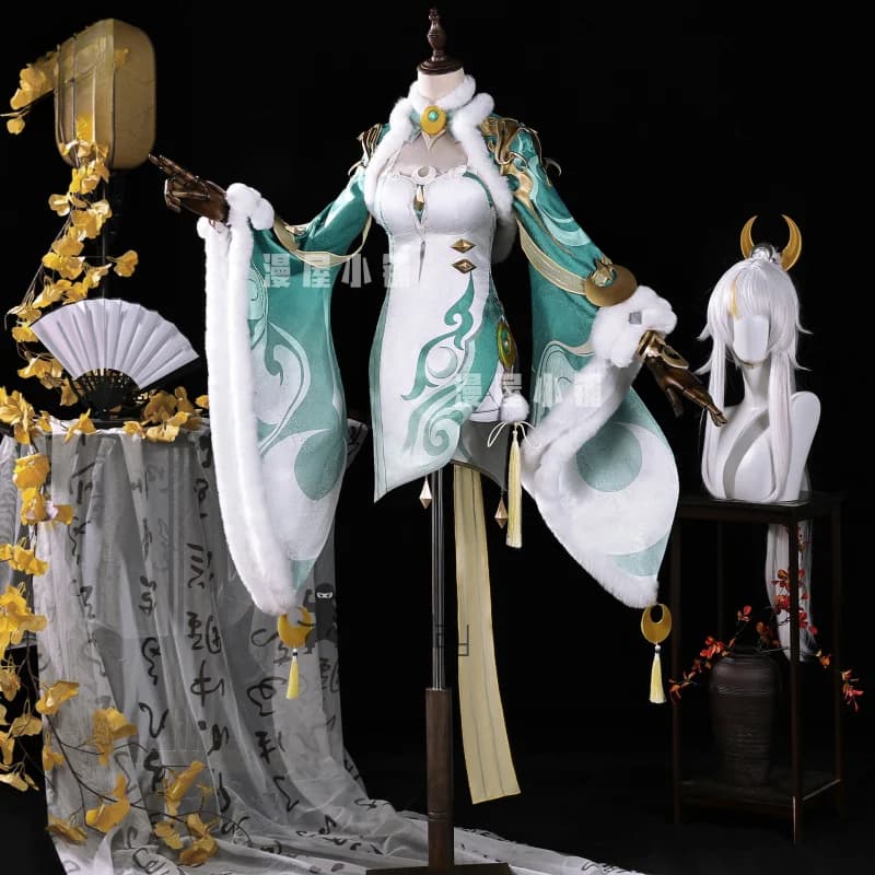 Costume da Cosplay di Zibai del Gioco Genshin Impact, Cheongsam in Stile Cinese per Donne, Uniforme per Halloween e Feste in Maschera