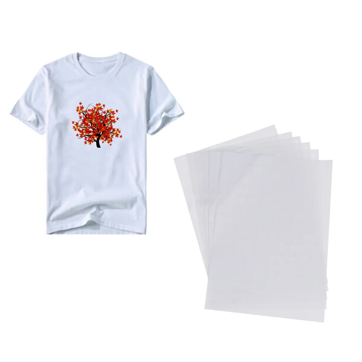 5Pcs A4 Sublimation Transfer Paper for T-Shirts Hats Aprons Bags Ceramics Metal Plastic Wood Polyester Fast Dry Vivid Color High
