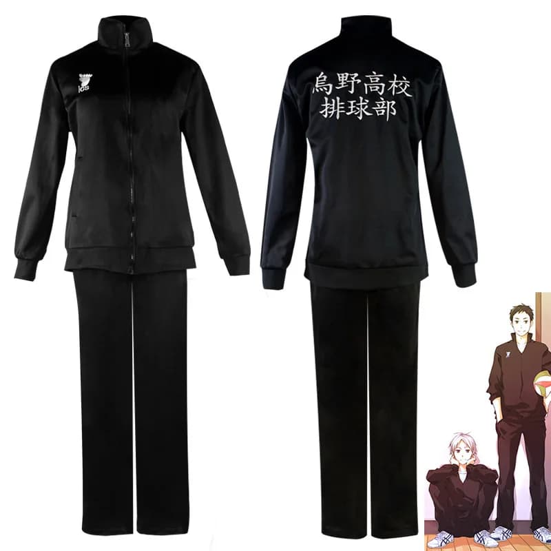 Volleyball Boys Udon High School Volleyball Team Uniform Hinata Shoyo Anime Merchandise Hoodie Autumn School Uniform Jacket