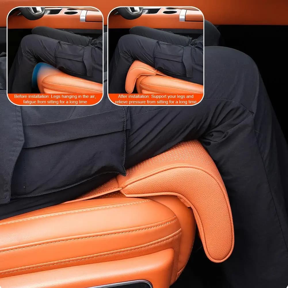 Estensione del supporto per le gambe del seggiolino auto in pelle scamosciata per il conducente Cuscino per le gambe dell'estensore del sedile in memory foam universale