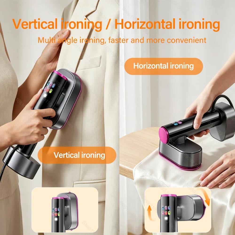Handheld Steam Iron Household Garment Ironing Machine Strong Suction Dry Ironing Vacuum Steamer with Intelligent Handle Sensor