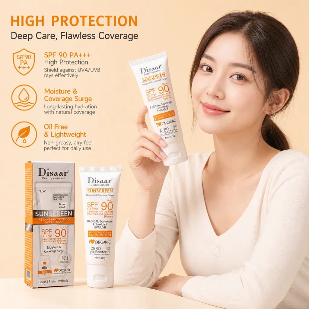 Solar Fund SPF90 PA+++ 40g, UVA/UVB Protection Without Oils, Hydrating Solar Cream Antioxidant for Face and Body