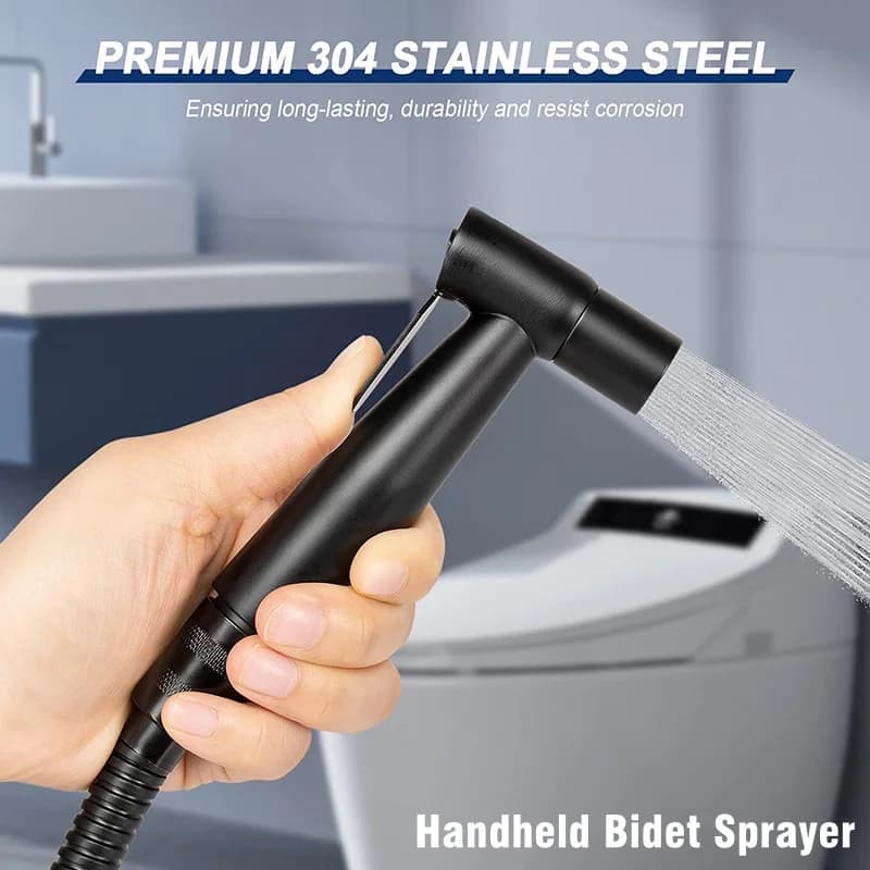 Spruzzatore per bidet portatile Pistola per spruzzatore per WC Rubinetto per bidet a mano in acciaio inossidabile Soffione doccia per bagno Igiene femminile Autopulente