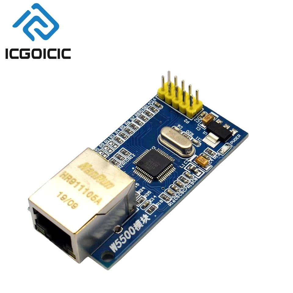 Modulo Ethernet W5500 – TCP/IP cablato, buffer da 32 KB, interfaccia SPI, tollerante 5 V, per progetti IoT Arduino STM32