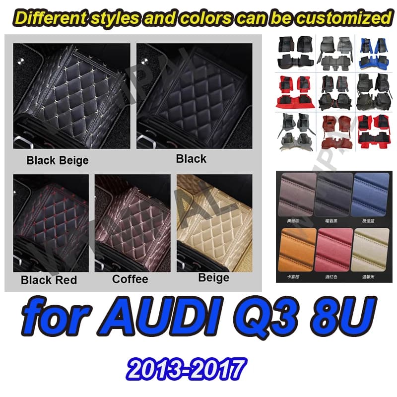 LUXURI Tappetini per auto per AUDI Q3 8U 2012 2013 2014 2015 2016 2017 Tappetini per auto personalizzati Copri tappeto per automobile interno