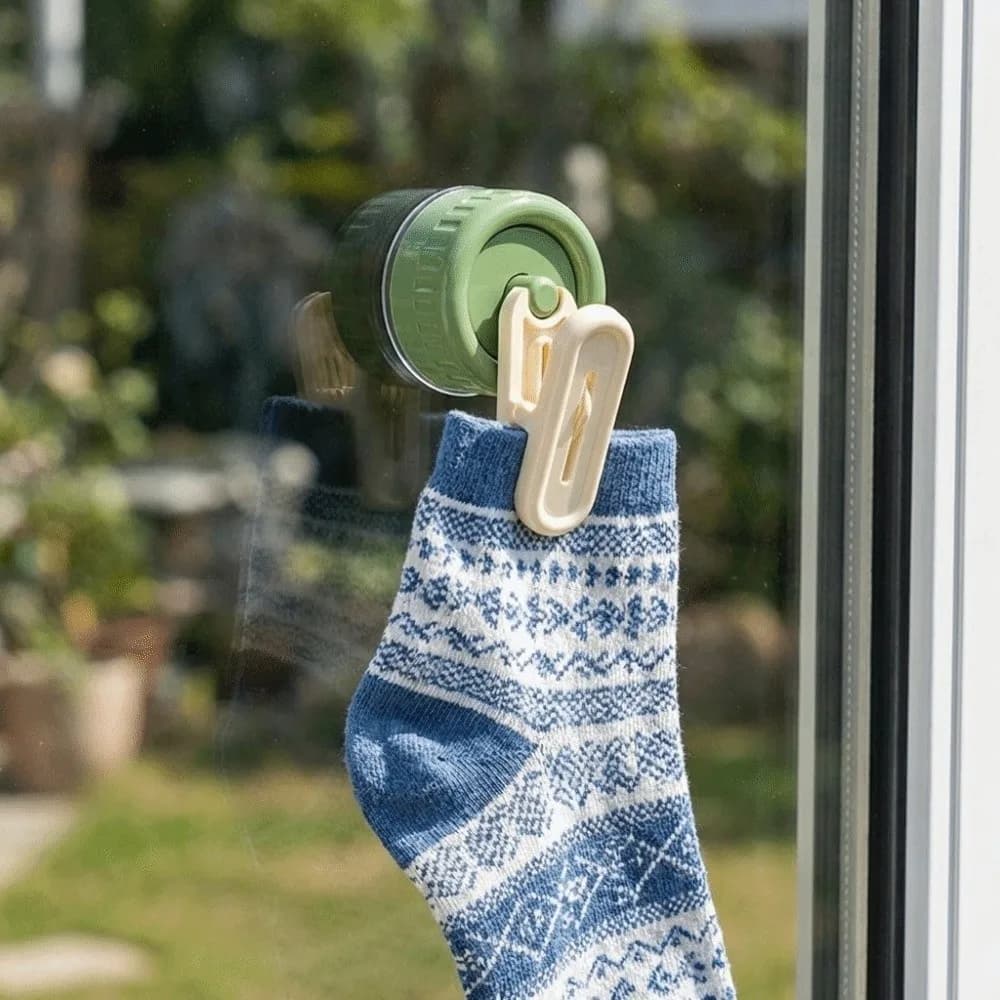 Clip portaoggetti a ventosa da parete, gancio salvaspazio da soffitto senza foratura, clip per asciugare calzini resistente e antiscivolo per bagno