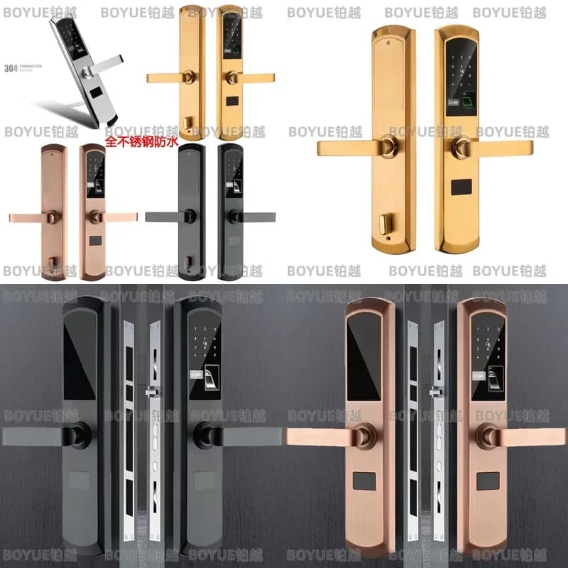 Stainless Steel Smart Door Lock Waterproof Fingerprint Password Pattern Keyless Entry Outdoor Anti Theft Frost Resistant