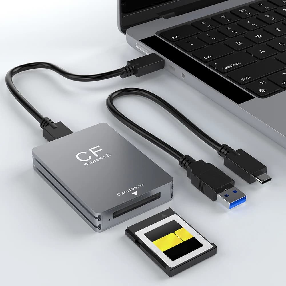 CFexpress Type B Card Reader with USB C To USB C/A Cable CF Express Card Reader Type B Adapter Support Android/Windows/ OS