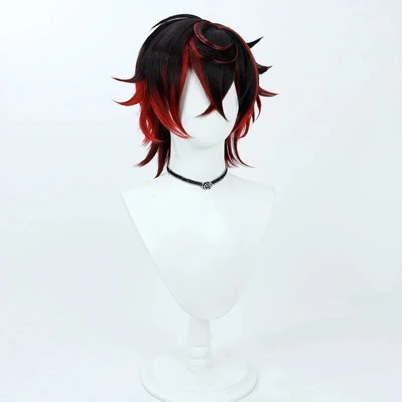 K9 Kuro Kurenai Cosplay VTuber Nero Rosso Corto Resistente al calore Capelli sintetici Festa di Halloween Gioco di ruolo Carnevale 5;c,6's.2;b'8,