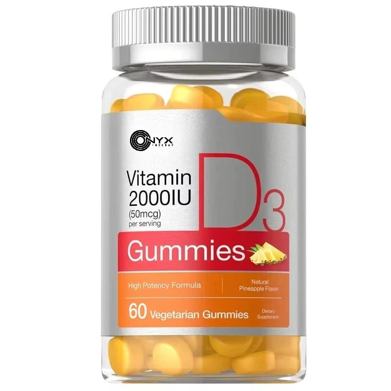 Vitamin D3 2000iu 60 delicious sweets vegetarian pineapple taste 50 non-GMO micrograms, gluten-free vitamin D supplement