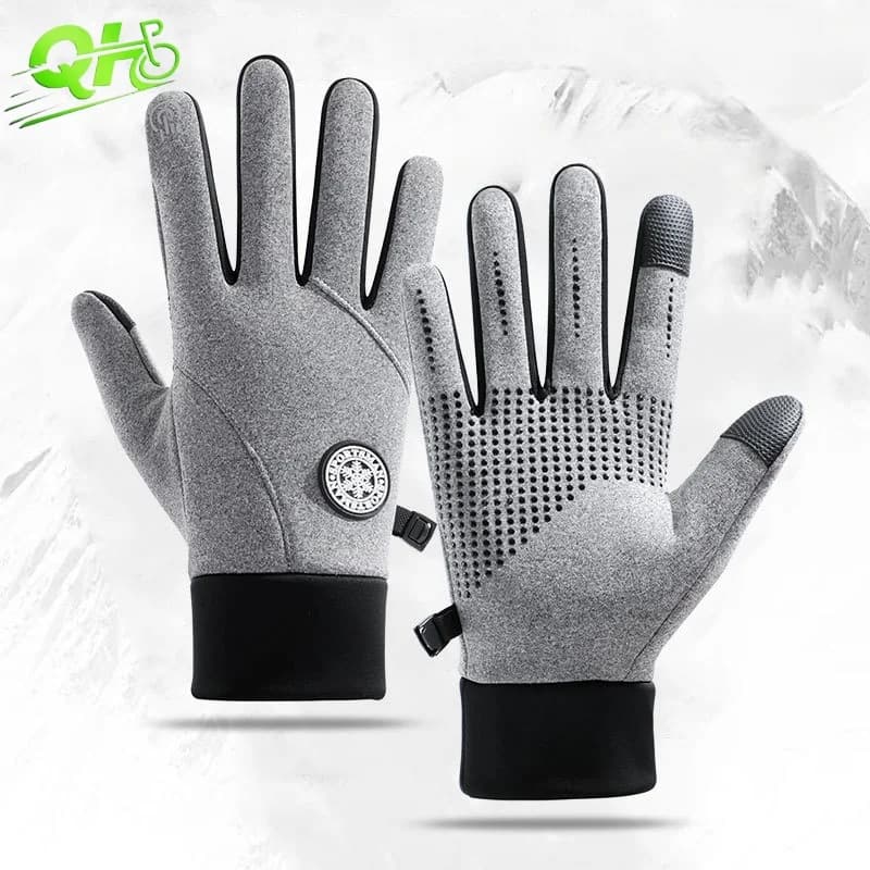 Guanti da ciclismo invernali per moto bici elettrica caldo pile polare touchscreen moto hombre attrezzatura da pesca antiscivolo impermeabile