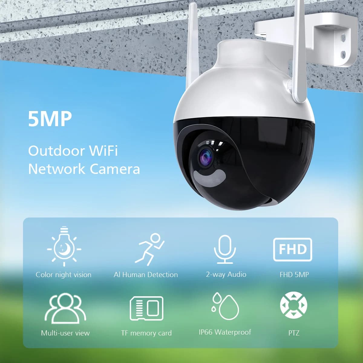 2K UHD 4MP iCsee APP grandangolare Wirless PTZ IP Dome Camera Full Color AI rilevamento umanoide sicurezza domestica CCTV Baby Monitor