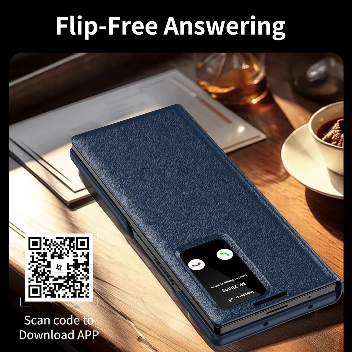 Leather case with Flip Business S-View LED window for Samsung original Galaxy Z Fold 7 6 5 4 3 Protective case for portfolio card slots