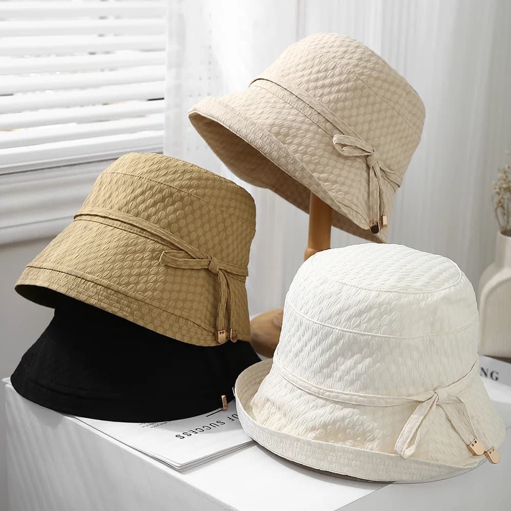 Women's Bucket Hat Spring Summer Hats For Women Sunshade Travel Holiday Fisherman Cap Female Sun Hat Foldable Cloth Foldable New
