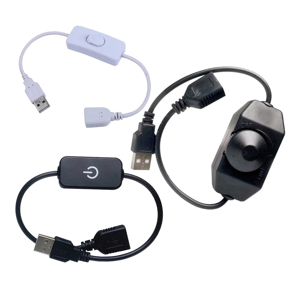 Cavo interruttore USB con ON/OFF 5V USB Touch/manopola Dimmer prolunga cavo attiva/disattiva per lampada USB linea di alimentazione ventola USB