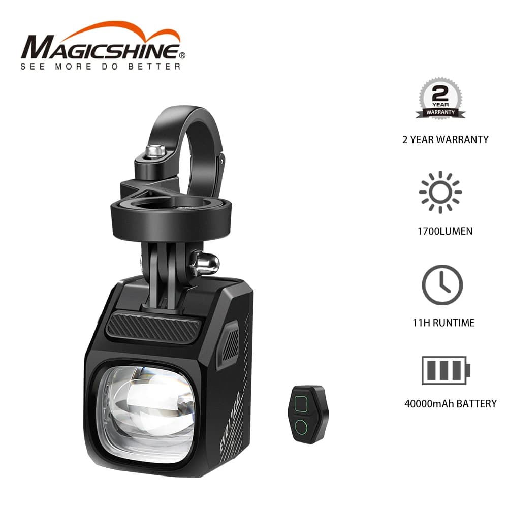 Magicshine EVO1700 Bike light with interrupt line beam, USB-C rechargeable headlights, bicycle light with 110 hours drive