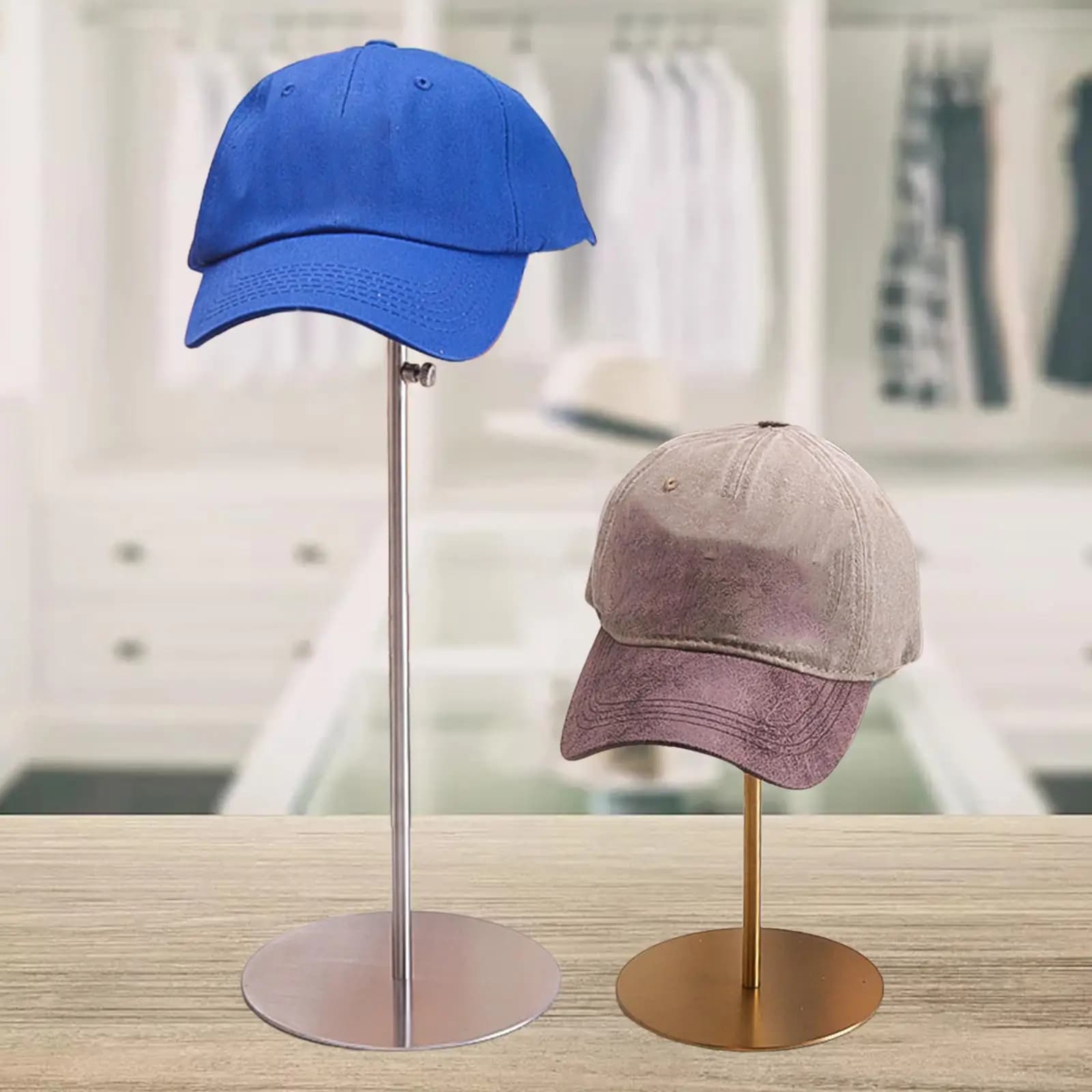 Wig Stand Adjustable Multifunctional Sturdy Adjustable Height Hat Holder Hat Display Stand for Salon Tabletop Markets Malls