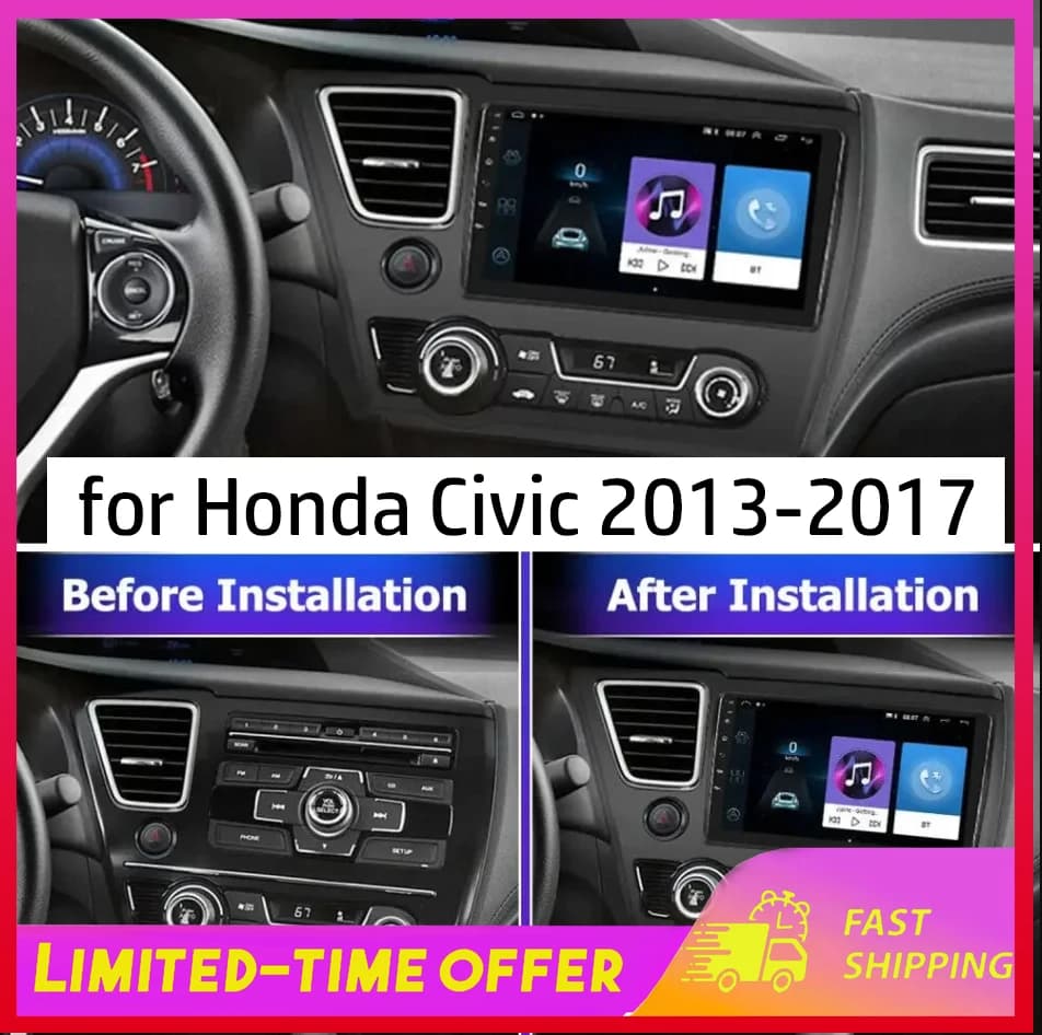 Autoradio Ainavi Android 15 per Honda Civic 2013-2017, Lettore Multimediale Video per Carplay GPS