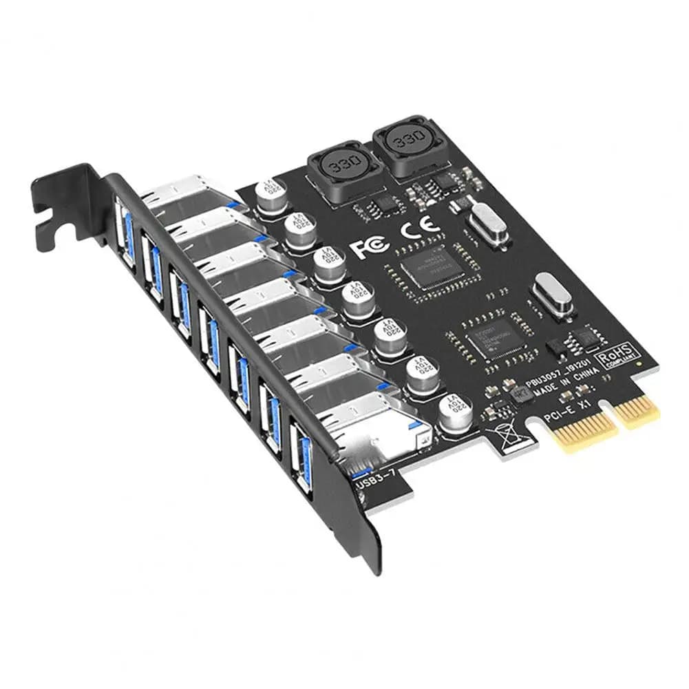 Scheda PCIE USB 3.0 Scheda di espansione PCI Expree a USB a 7 porte Adattatore controller hub USB3 PCI-e da 5 Gbps super veloce per Windows
