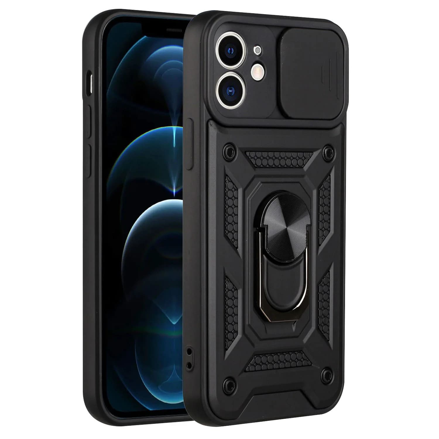Per iPhone12 Mini staffa Supporto per auto Cover per telefono Per iPhone 12 mini Custodia Protezione per fotocamera Custodia per armatura antiurto