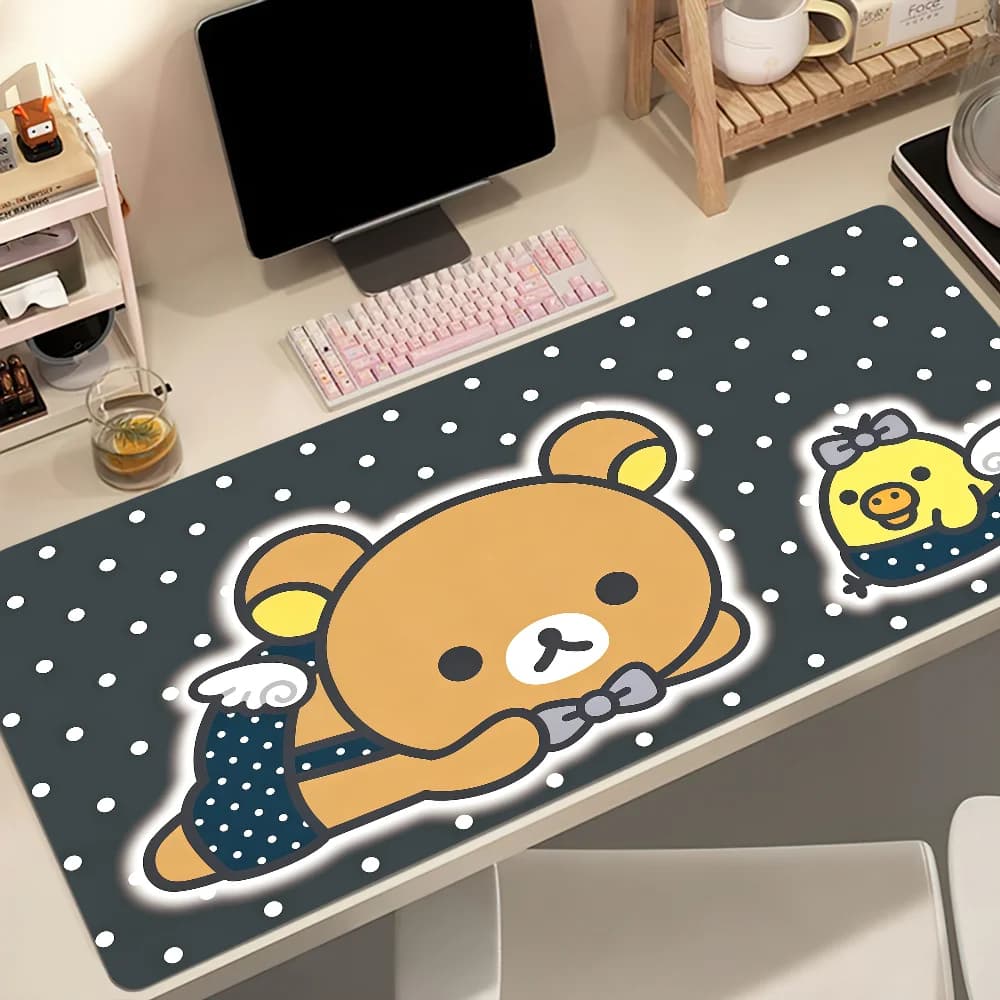 Cartoon R-Rilakkuma Mouse Pad Large Cute Non-slip Lockedge Desktop Computer Desk Mat Keyboard MousePad Office Gamer Student