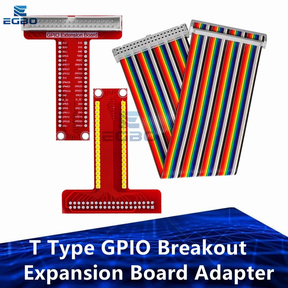 Scheda di espansione breakout GPIO tipo T con cavo a nastro FFC da 40 pin da 20 cm, compatibile con Raspberry Pi 2/3 modello B/B+/A+