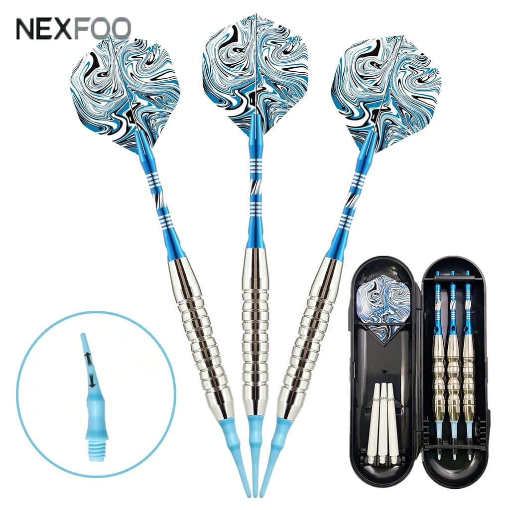 Soft Tip Darts Knight Darts Set with Storage Box Extra Shafts & Flights Indoor Dart Accessories for Electronic Dartboard