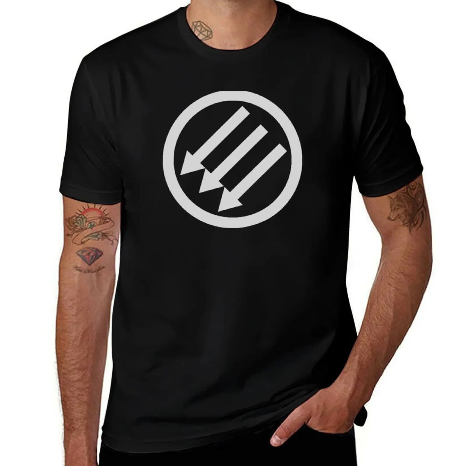 Three Arrows [Antifa] [Iron Front] White T-Shirt Fitness Training Breathable Tee
