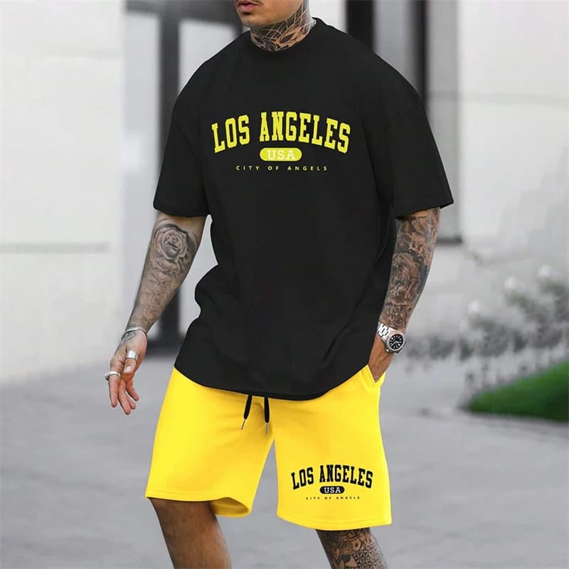 20024 Outdoor Sports Style tuta da uomo tuta da basket Summer Seaside Holiday Leisure Wear pigiama comodo allentato da casa da uomo