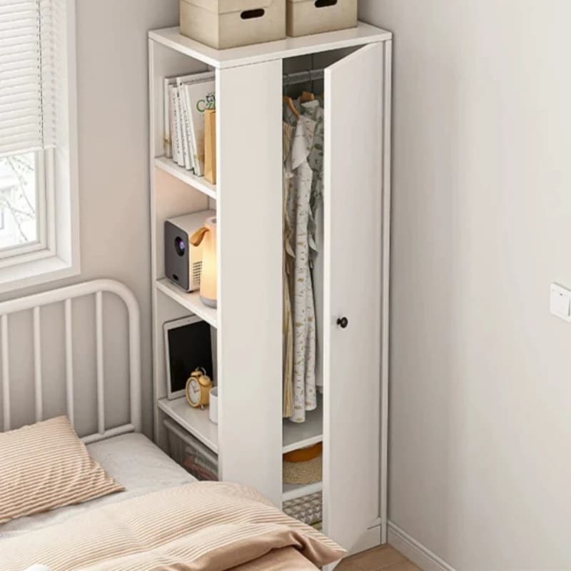 French Narrow Wardrobe Narrow Retro Petite Storage Wardrobe Cheap Accessories Armadio Camera Da Letto Space Saving Furniture