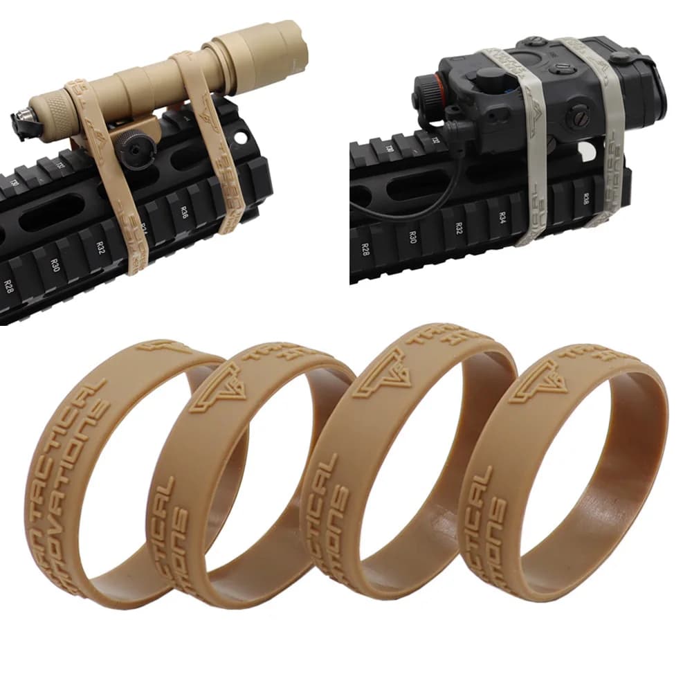 4PCS Tactical Airsoft Multifunctional Rubber Ring Elastic Elastic Fitting Accessories For A2 PEQ15 NGAL Laser Sight Electric Flashlight