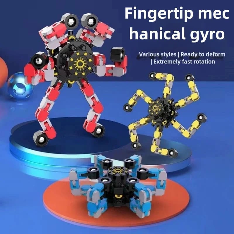 Divertenti giocattoli sensoriali, giocattolo da dito robot a catena trasformabile 4 pezzi Spinner meccanici robot di deformazione fai-da-te