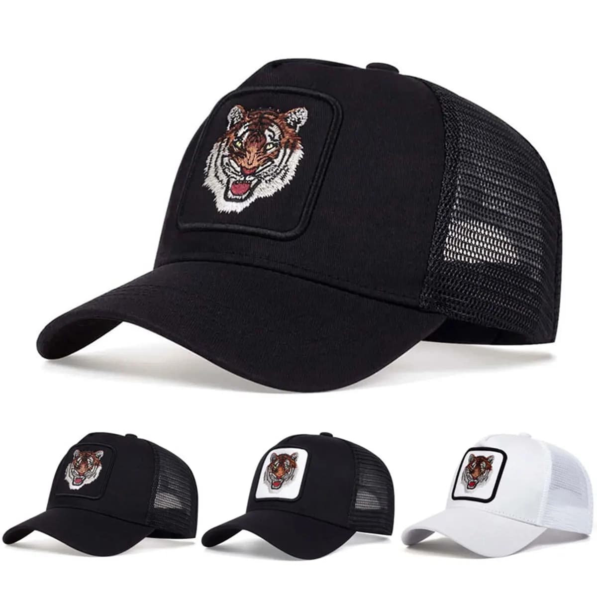 Cappello da baseball con ricamo tigre animale unisex da 1 pezzo Cappello da baseball con protezione solare regolabile per esterni Cappello per il tempo libero Primavera Autunno Viaggi Vacanze