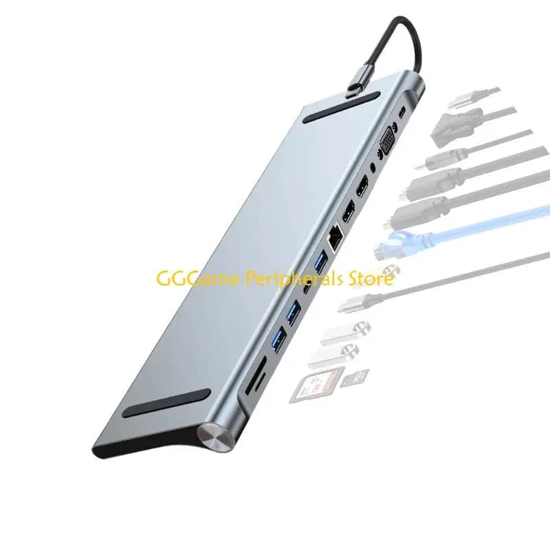 U55B Tipo C Dock Station Monitor Convertitore video RJ45 Ethernet HDTV Splitter