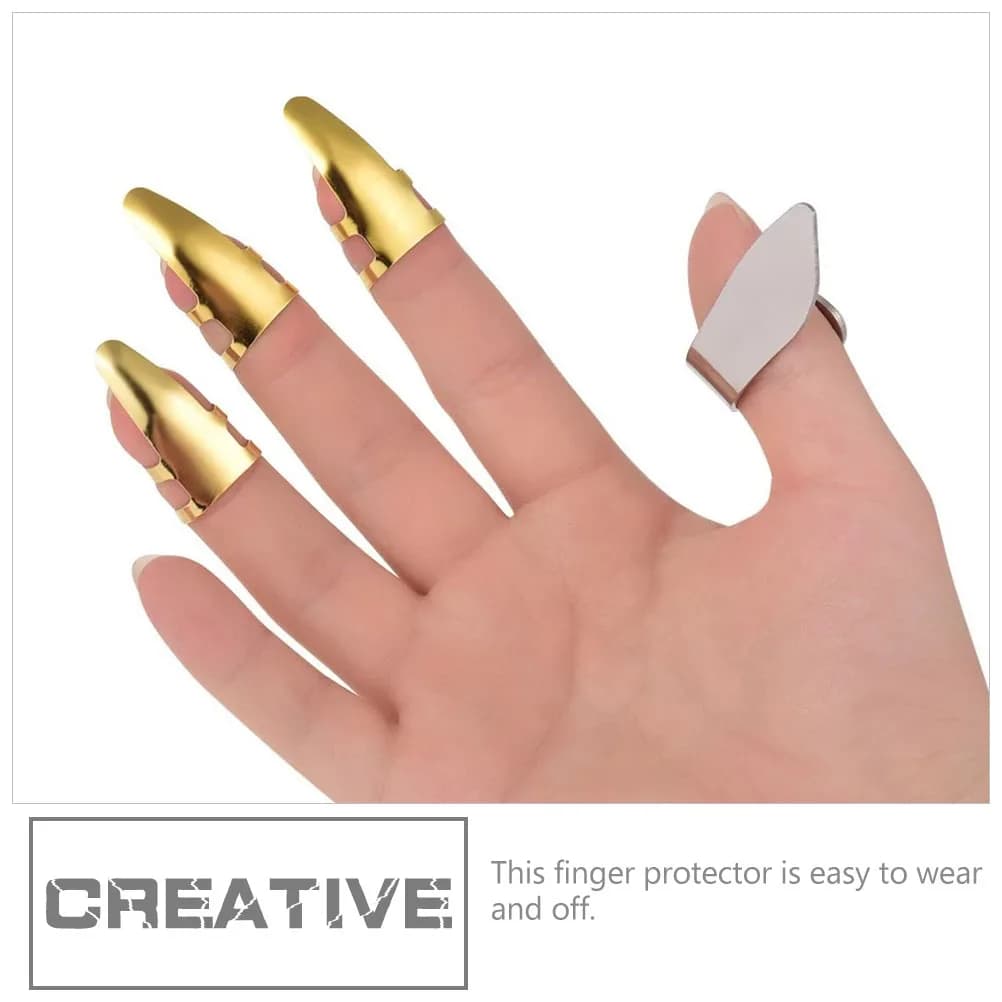 Set di protezioni per le dita in acciaio inossidabile, resistenti e antiruggine, per chitarristi e bassisti, accessori pratici per chitarra