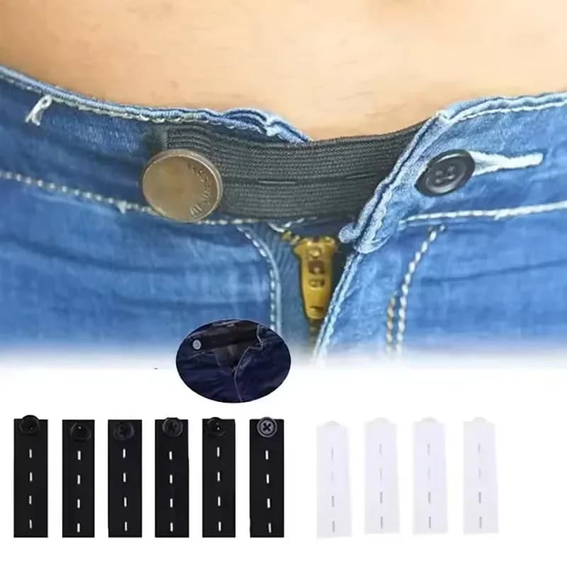1/2/5 pezzi Prolunghe per cintura con bottone elastico, estensori regolabili per jeans, bottoni per pantaloni da uomo e da donna