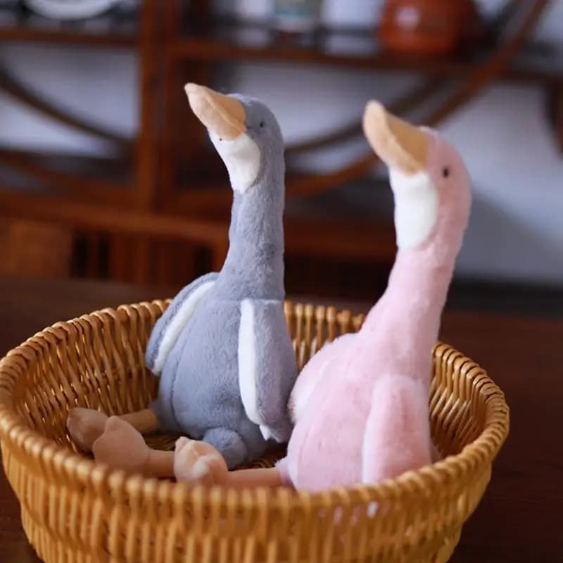 Peluche a Forma di Oca dal Collo Lungo, Giocattoli per Bambini, Regali di Compleanno, Morbido Pupazzo Imbottito