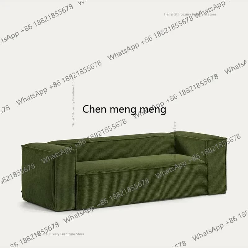 Wabi-sabi Lounge Furniture-Sofano da soggiorno in tessuto di velluto a coste Beancurd Block in fila dritta o poltrona reclinabile ad angolo a compressione sottovuoto