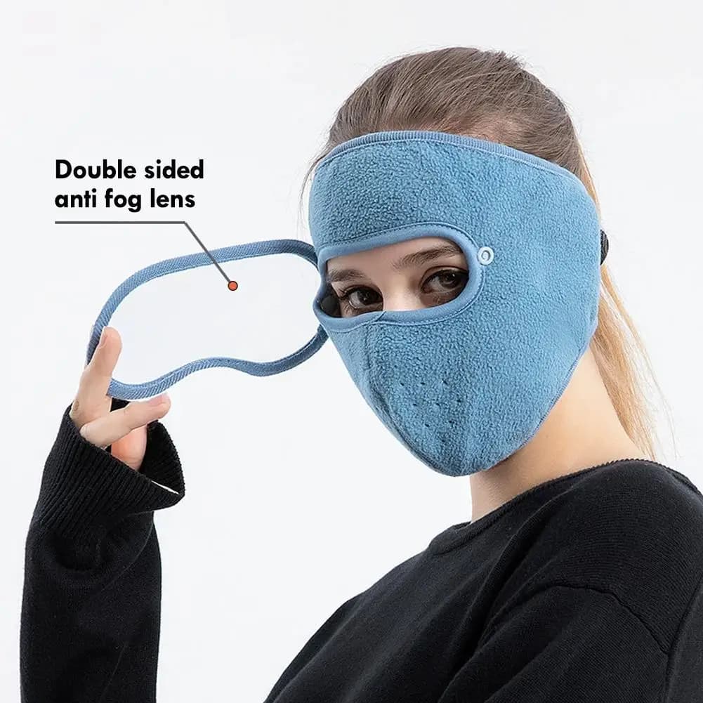 Maschera facciale traspirante e calda, cappello invernale, maschere da sci in pile con occhiali, cappello antiappannamento, cappello da ciclismo Face HD R6X0