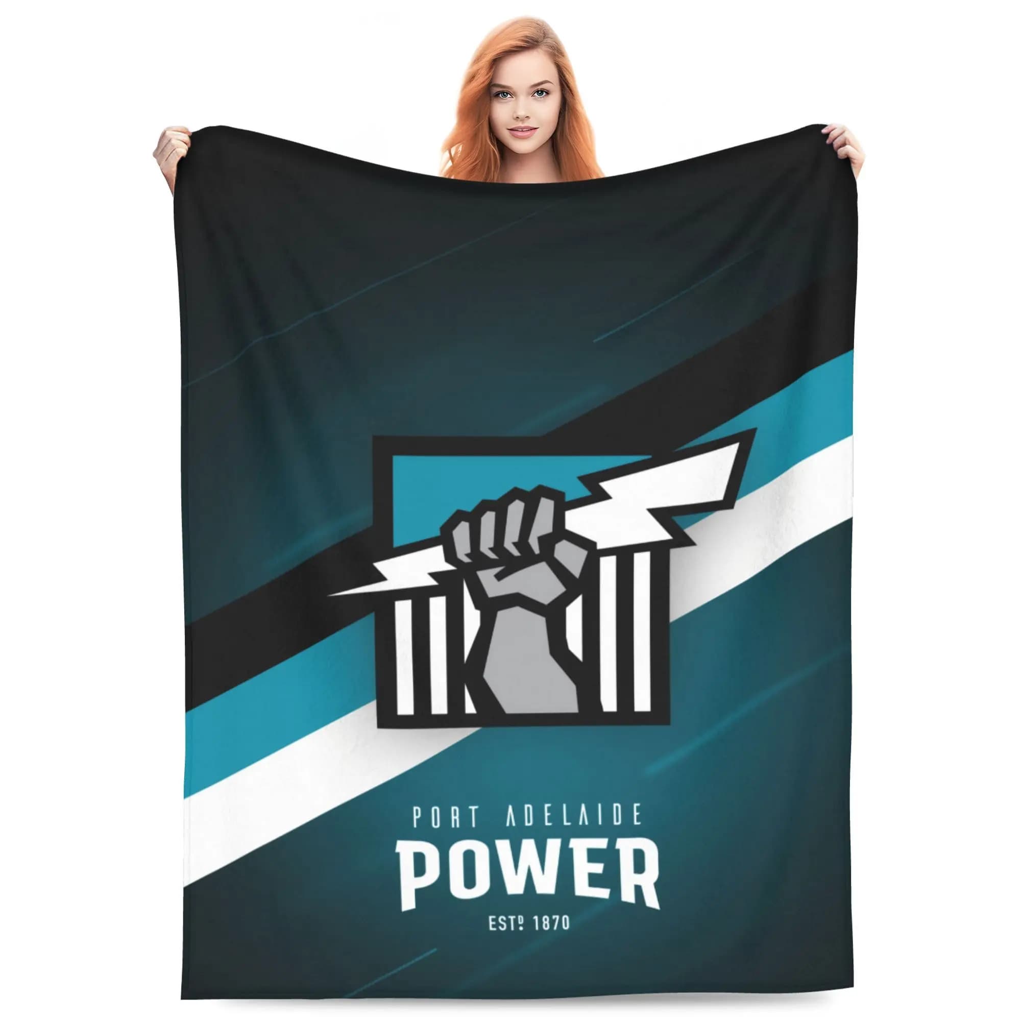 tema della squadra Adelaide Force Coperta stampata in flanella adatta a tutte le stagioni adatta per i viaggi del divano dell'ufficio del soggiorno