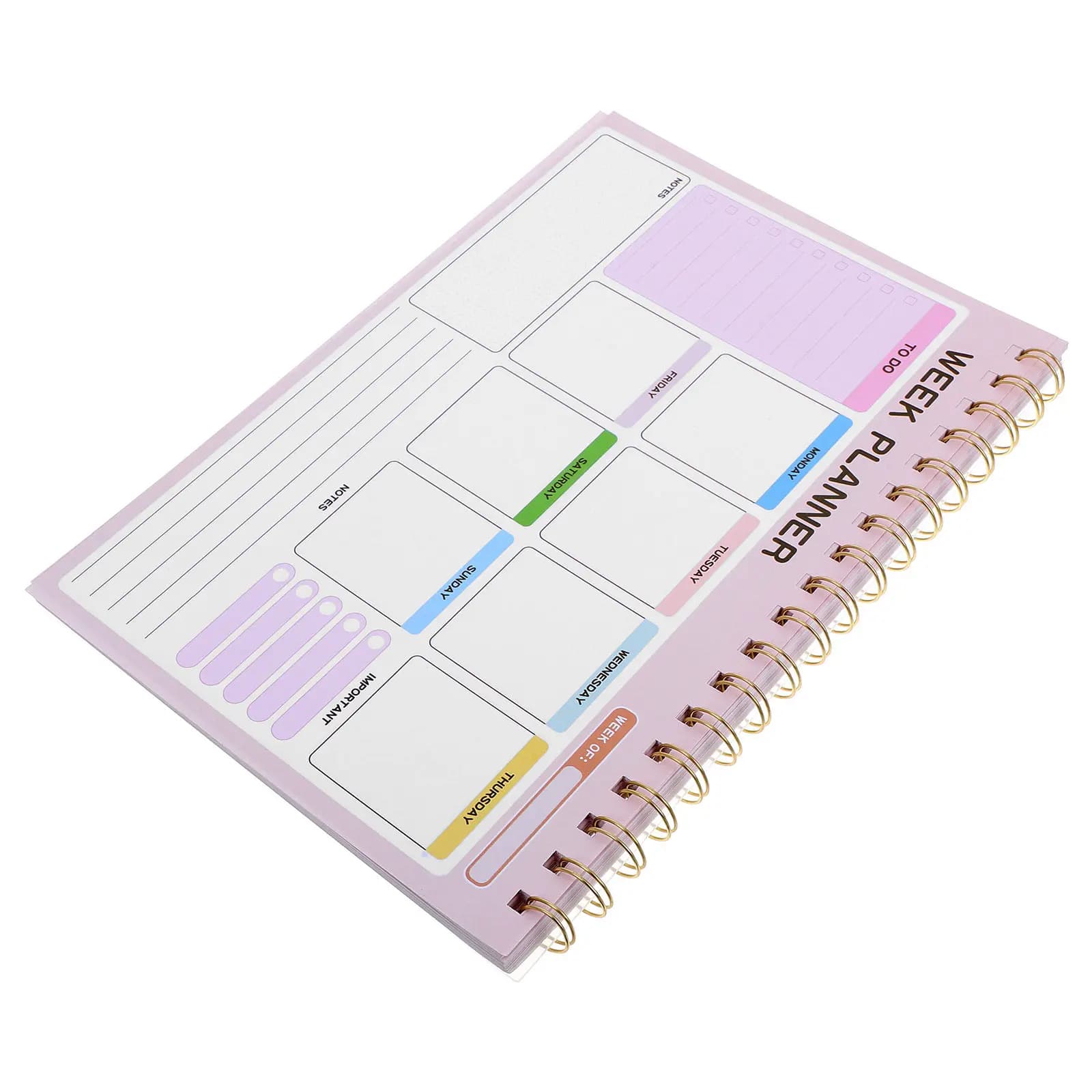 Weekly Planner Notebook Large Undated Spiral Binding Paper Cover Work Schedule Home School Daily Journal Weekly Calendar Pad to