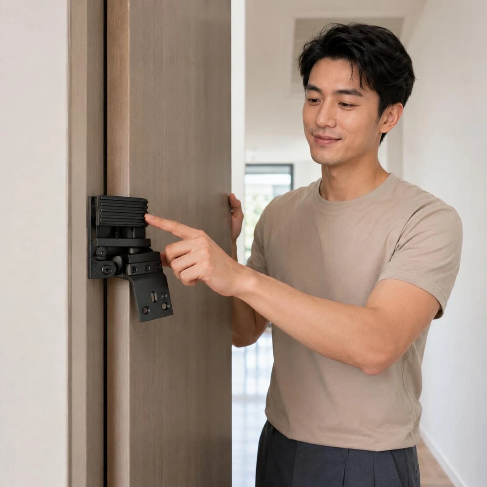 Adjustable Metal Door Stopper Ribbed Top Inner-Door Locking Latch Home Hardware Easy Installation Protects Walls