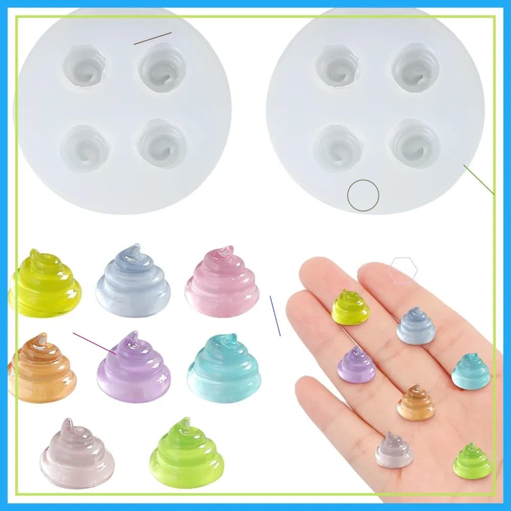 2 stampi in resina a forma di piccole cacatte per artigianato fai da te, miniature, case delle bambole e giardini delle fate